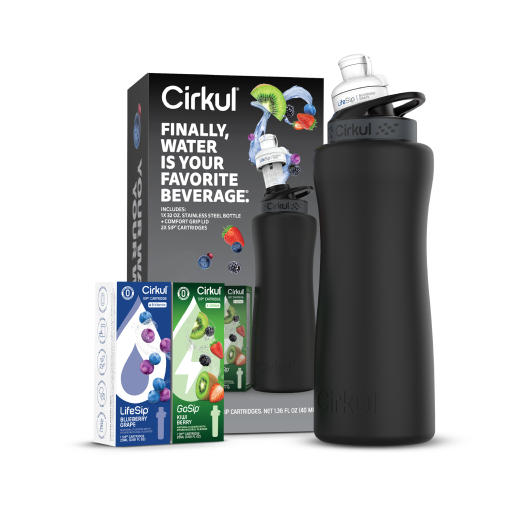 32oz. Matte Black Stainless Steel Bottle Starter Kit D6